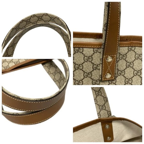 GUCCI GG Plus GG Supreme/Shelly (Web) Gray Beige Dark Brown PVC - 797-061725 - Picture 7 of 14